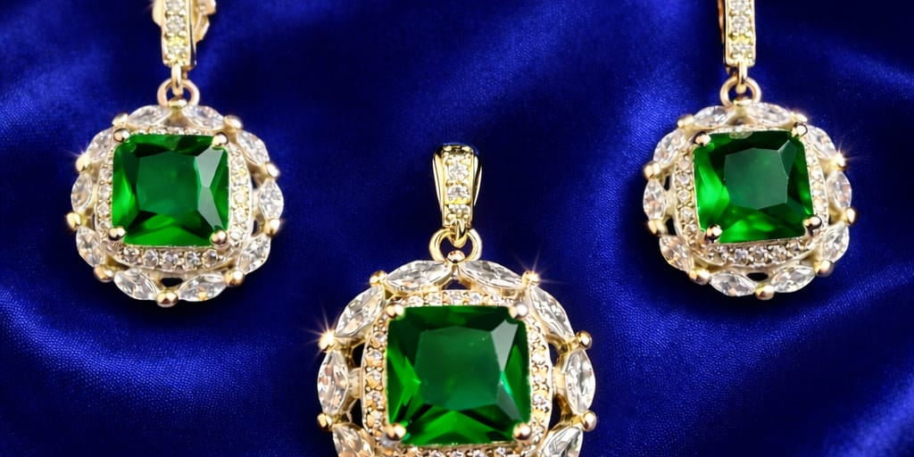 pendent and earrings
