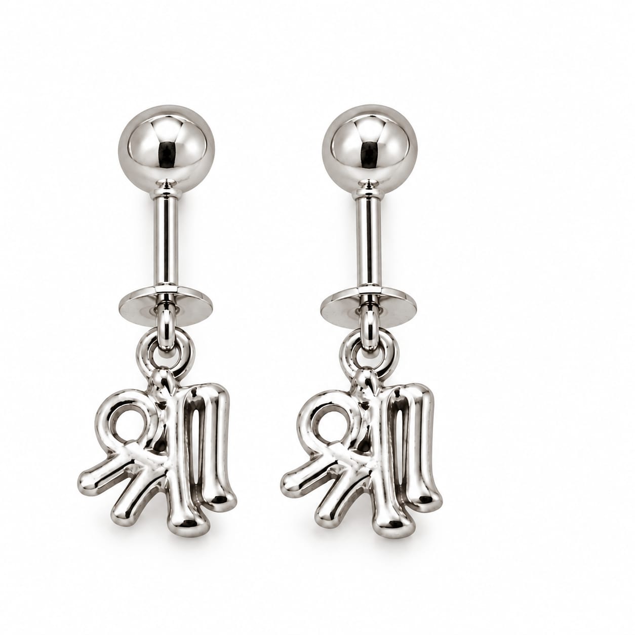 SHREE SYMBOL SILVER PIERCING