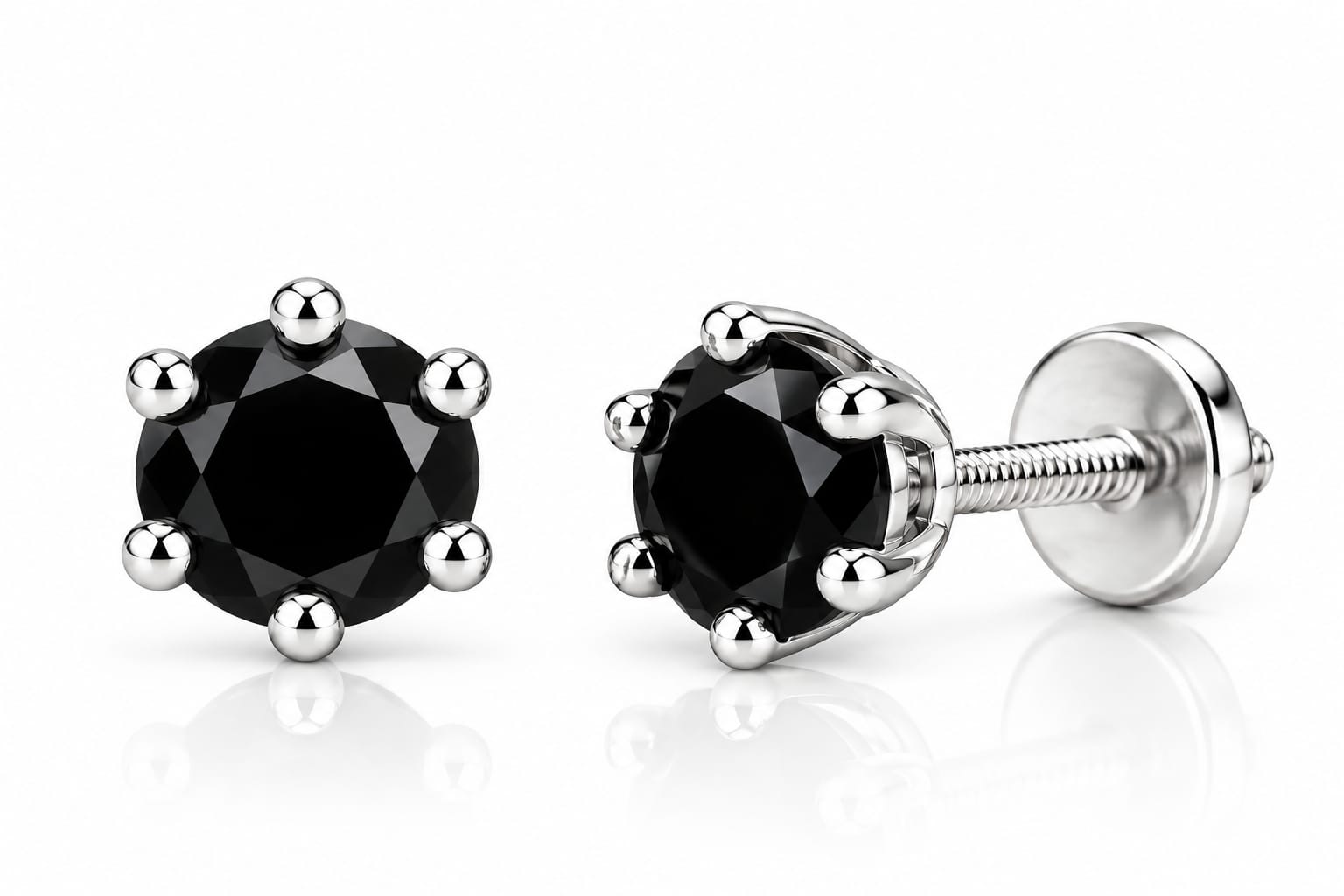 NOIR ECLIPSE BLACK STONE STUD EARRINGS