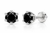 NOIR ECLIPSE BLACK STONE STUD EARRINGS
