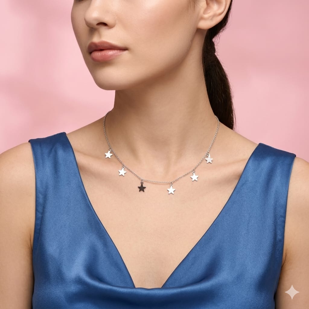 Stardrop Charm Silver Chain