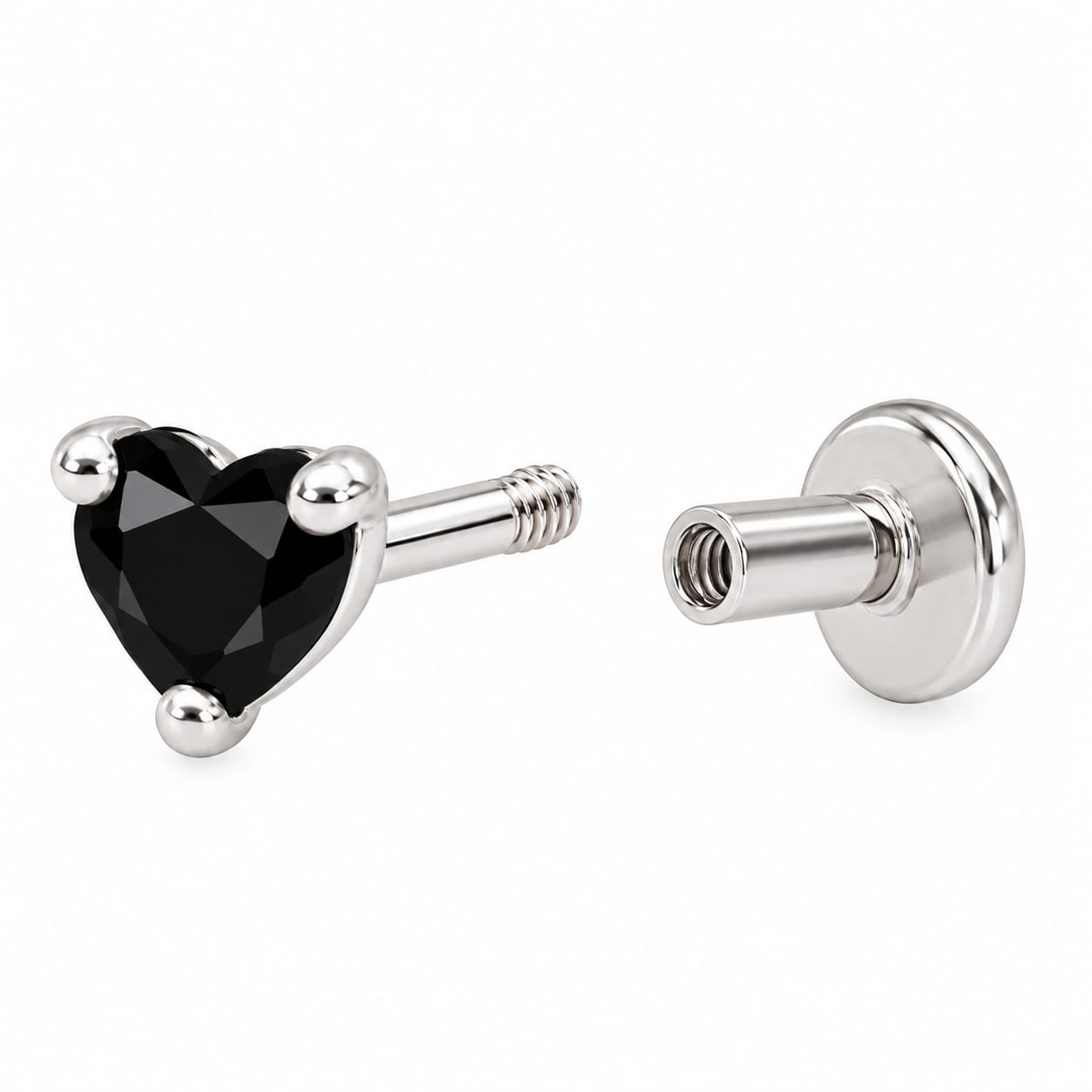 Midnight Heart Nose Pin