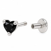 Midnight Heart Nose Pin
