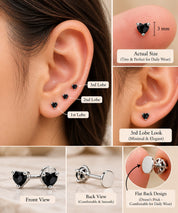 Black Heart Studs