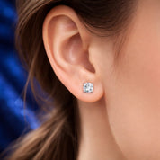 Silver Classic Solitaire Stud Earrings – Brilliant Round Sparkle