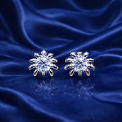 Silver Sunflower Sparkle Stud Earrings – Radiant Floral Design (RRj 0092 - 342)