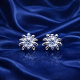 Silver Sunflower Sparkle Stud Earrings – Radiant Floral Design (RRj 0092 - 342)