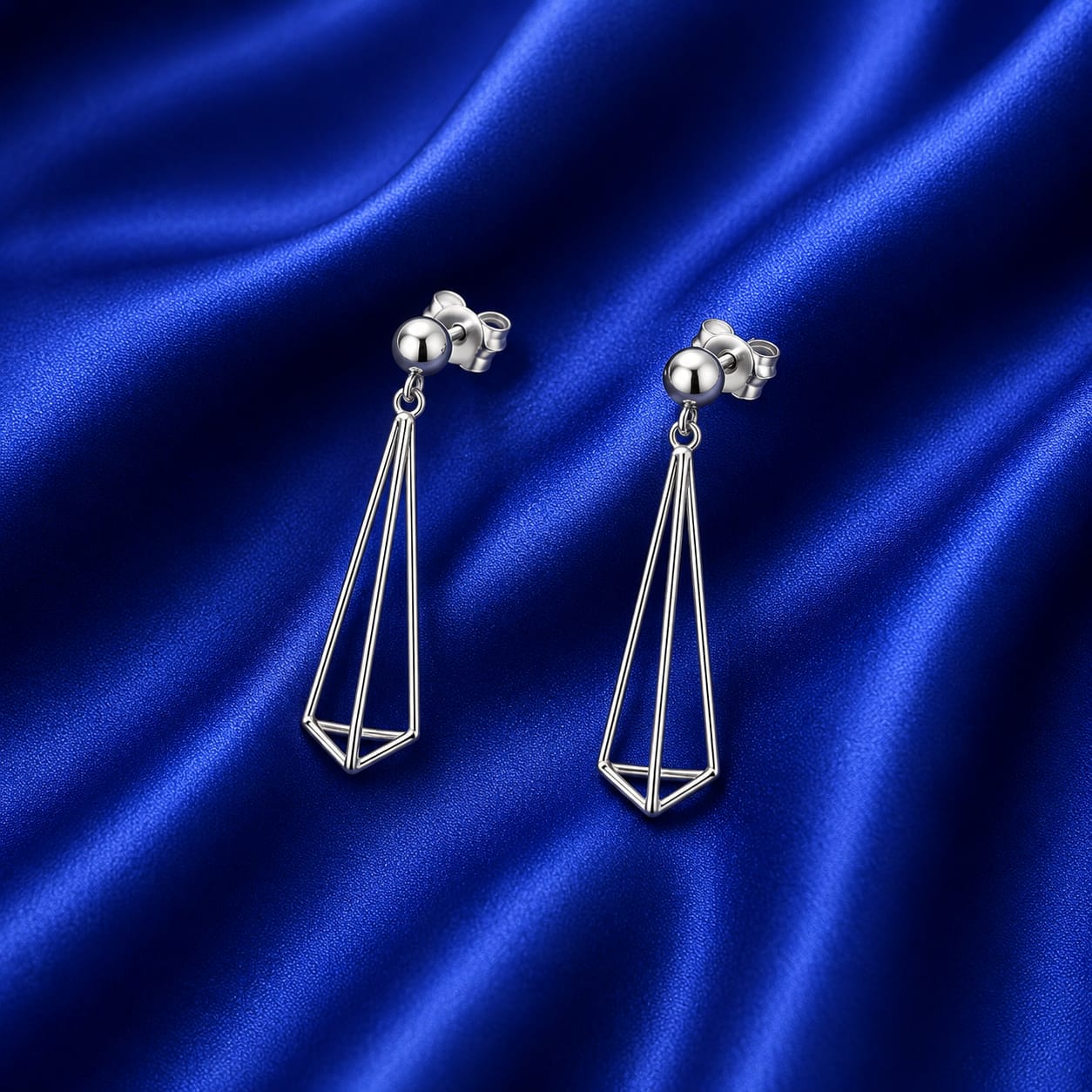925 Silver Geometric Dangle Earrings ( ER 01510)