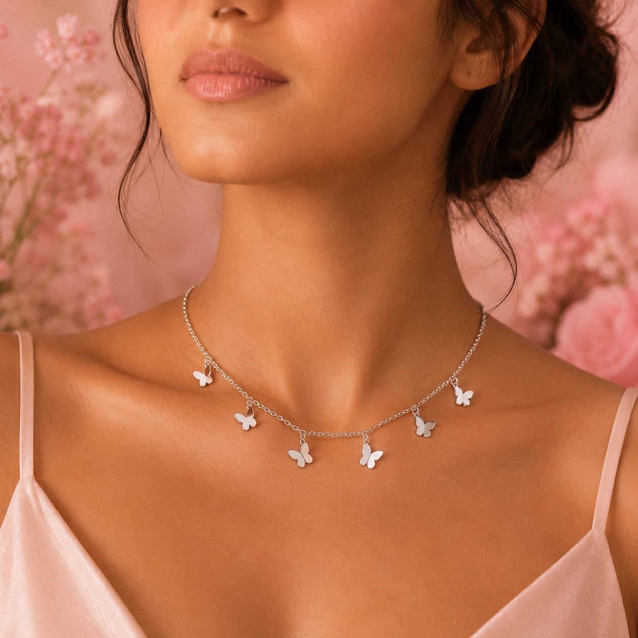 Flutter Charm Butterfly Silver Chain