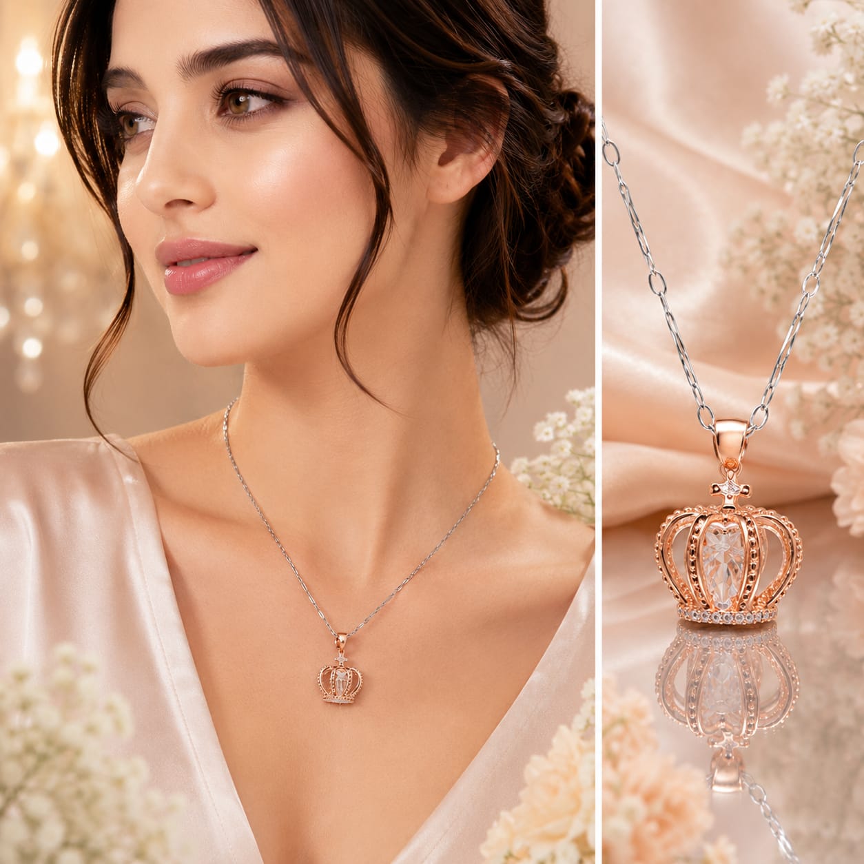 Royal Crown Pendant Necklace (JR438)