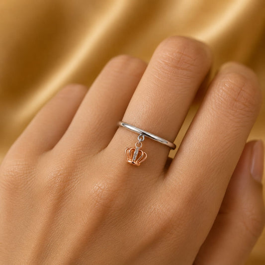 Royal Charm Crown Dangle Ring (0228)