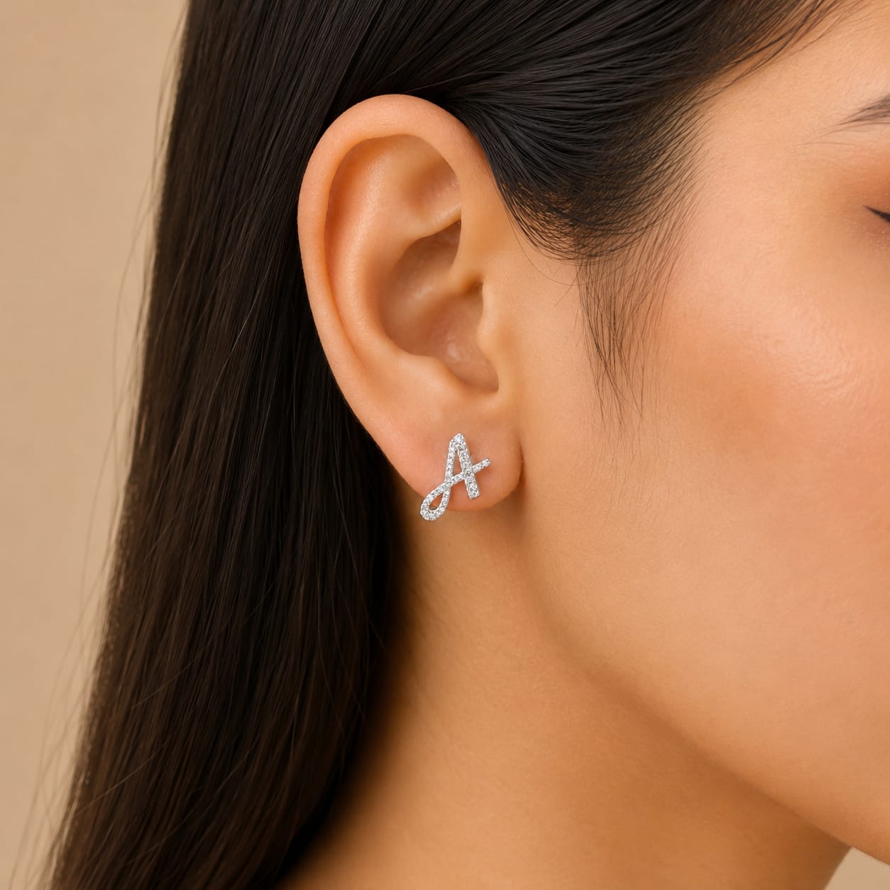 Aurellion Signature 'A' Silver Stud Earrings