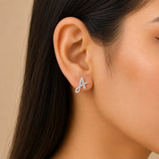 Aurellion Signature 'A' Silver Stud Earrings