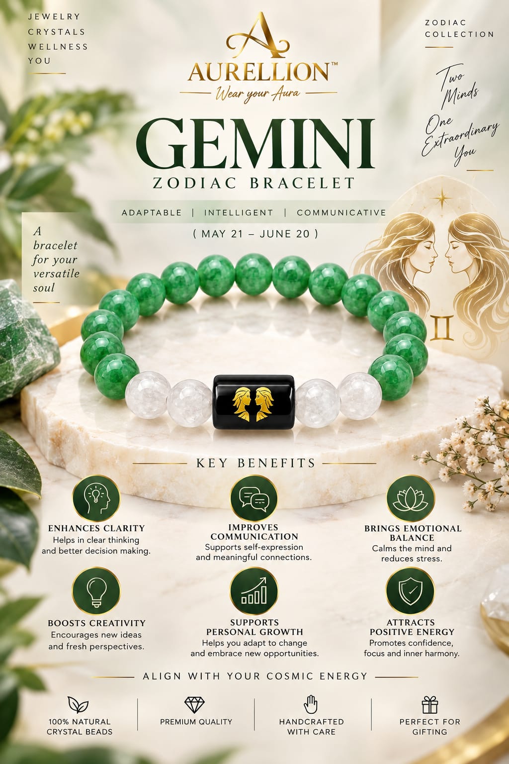 Gemini  मिथुन (Mithun) Zodiac Bracelet