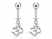 DIVINE OM ANCHOR SILVER DROP EARRINGS