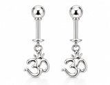 DIVINE OM ANCHOR SILVER DROP EARRINGS