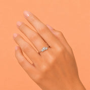 Royal Crown Triple Stone Silver Ring – Sparkling Zircon Statement Ring