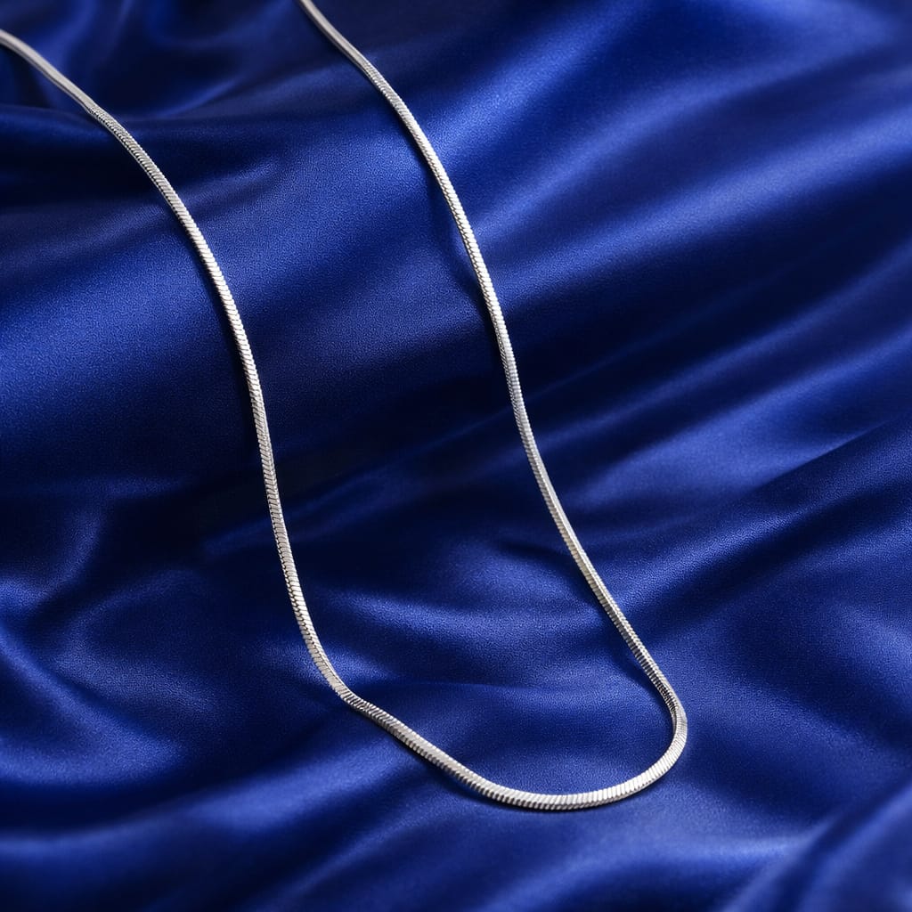 SilkFlow Flat Snake Chain Necklace (Ch - 407 / 505)