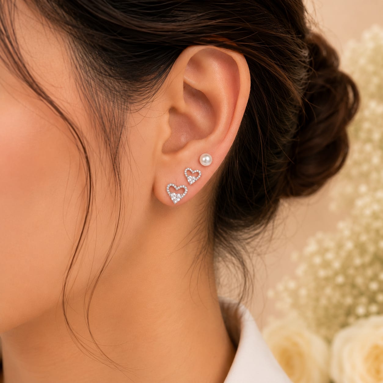 Heart Whisper Trio Stud Set (JC325)