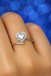 Celeste Heart Halo Crystal Ring (size 12-13) (R 615)