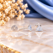 Trinity Royale 925 Sterling Silver Triangle Stud Earrings
