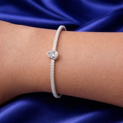 Elegant Teardrop Crystal Silver Kada