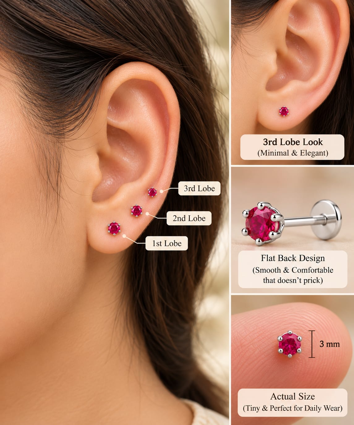 Pink Mini Studs