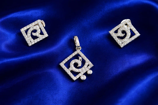 RoyalSpark Designer Pendant & Stud Set (RR - 0328-414)