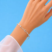Eterna Hearts Silver Bracelet – Minimal Open Heart & Zircon Elegance (JB681)