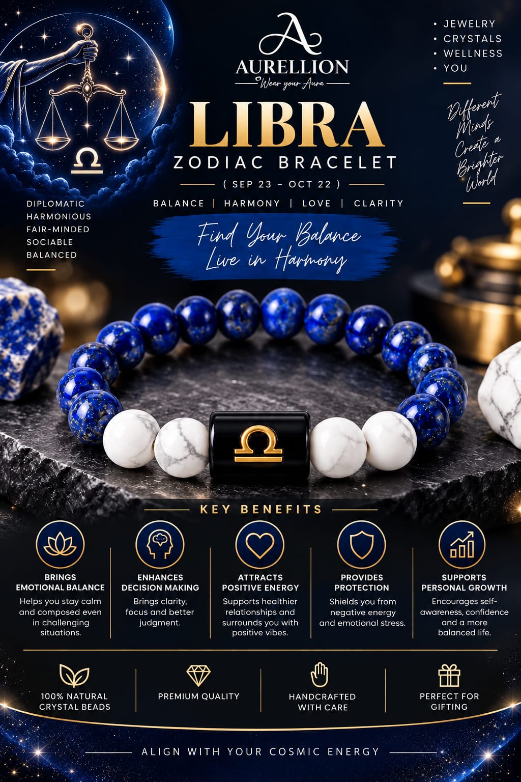 Libra तुला (Tula) Zodiac Bracelet