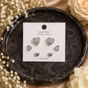 Eternal Hearts Silver Stud Earrings Set (JC313)