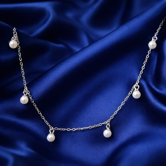 Pearl Drop Silver Necklace