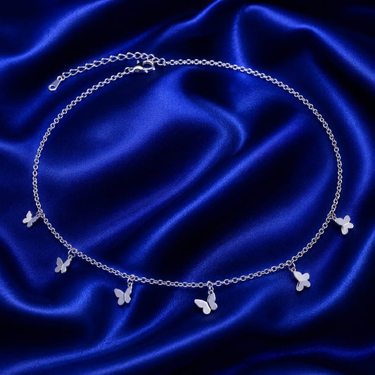Flutter Charm Butterfly Silver Chain