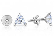 Trinity Royale 925 Sterling Silver Triangle Stud Earrings