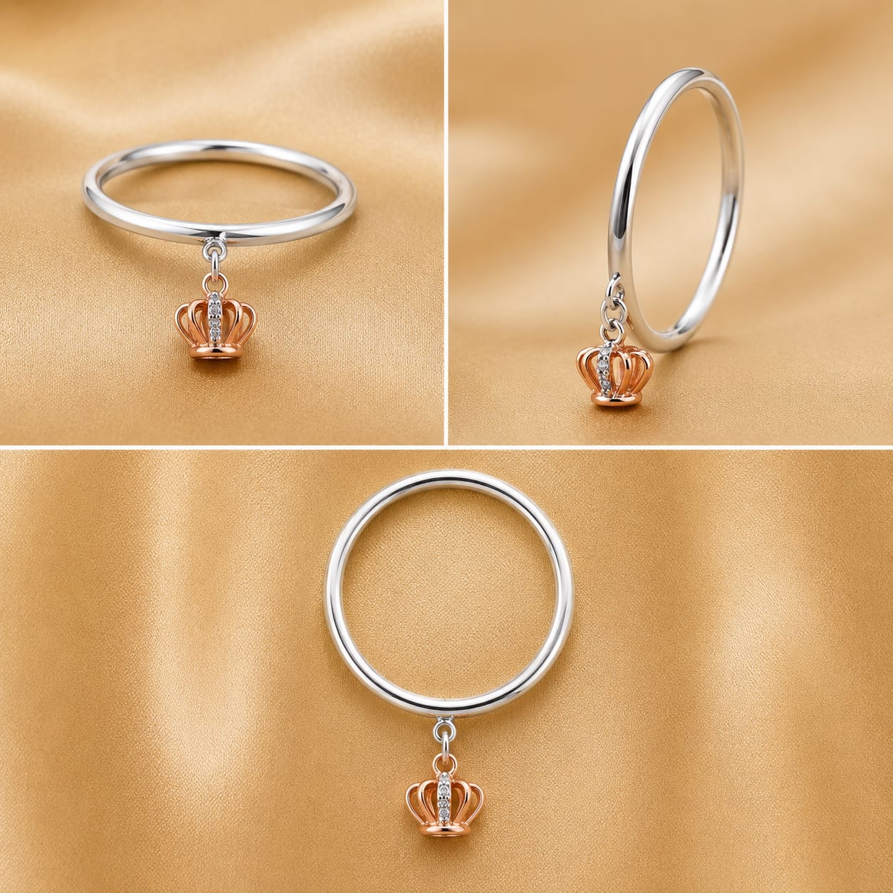 Royal Charm Crown Dangle Ring (0228)