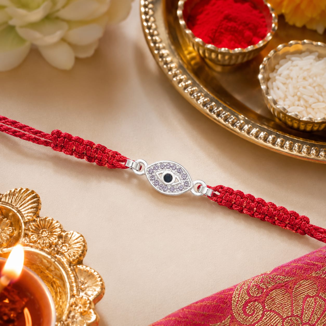 Nazar Blessing Silver Rakhi 🧿