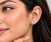 Regalia Princess Cut 925 Sterling Silver Stud Earrings