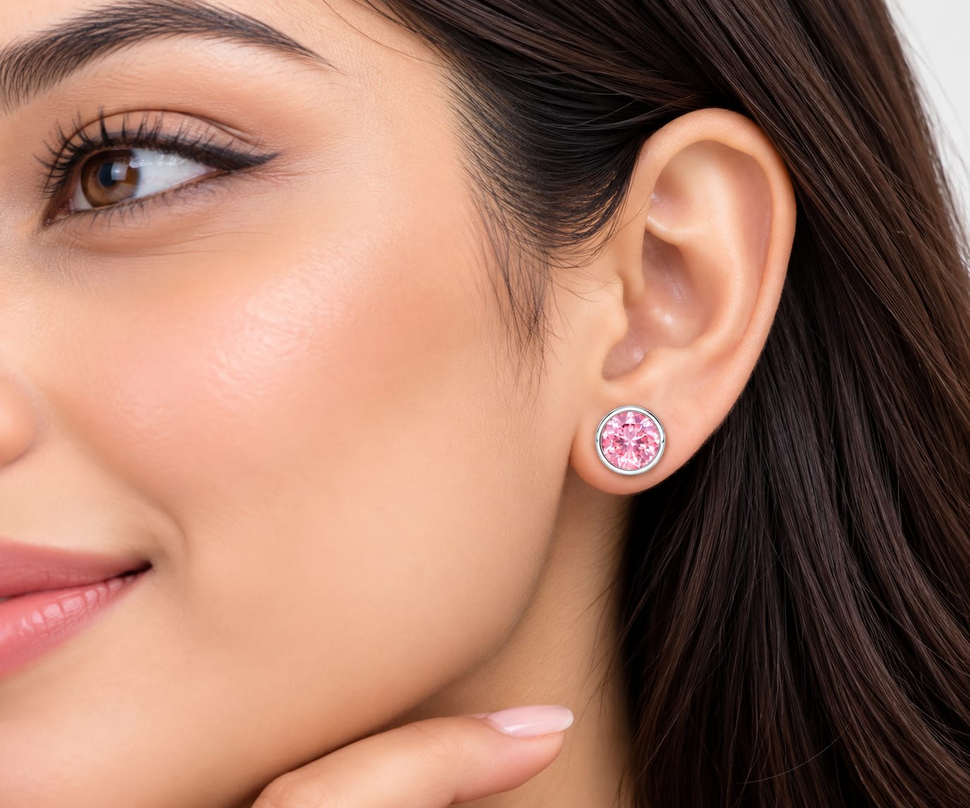 Rosé Blush 925 Sterling Silver Pink Crystal Stud Earrings