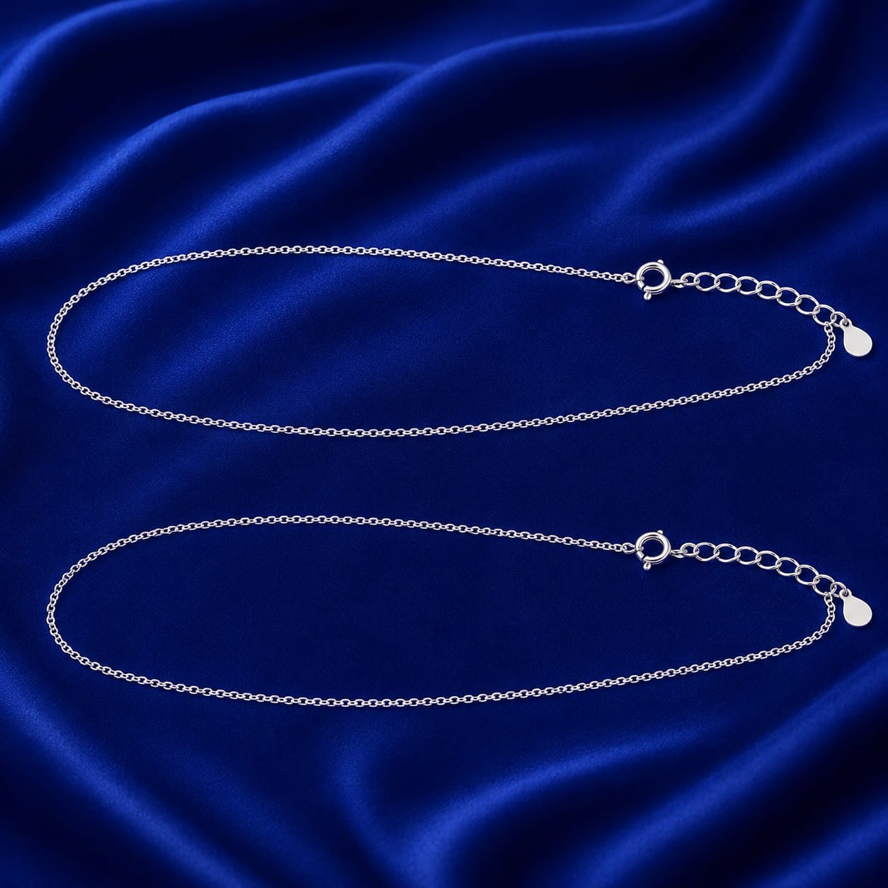 Moonmist Silver Chain Anklet Set (Am_0383)