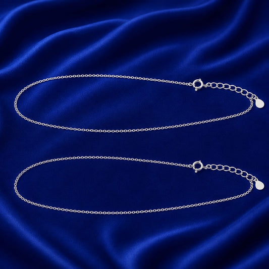 Moonmist Silver Chain Anklet Set (Am_0383)
