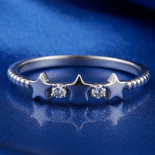 Celestial Star Crystal Minimal Ring (R 619) (size 14-15)