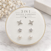 Crystal Starfish, Star & Pearl Studs (JC190)