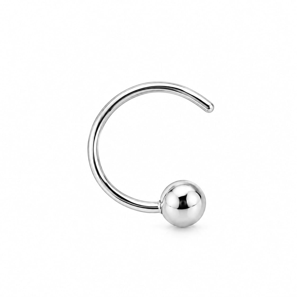 CLASSIC SILVER BALL END NOSE PIN