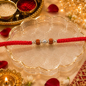 Trinity Rudraksha Silver Rakhi