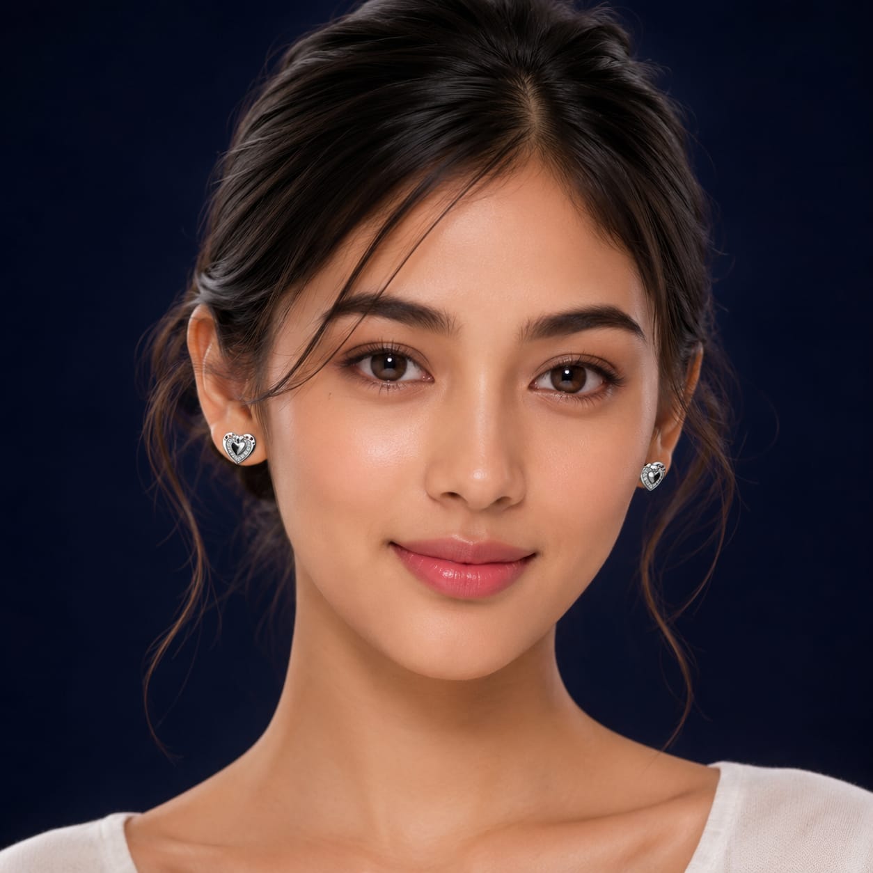925 Sterling Silver Heart Shape Earrings for Women | Diamond Studded Romantic Studs | Elegant Daily & Party Wear Jewellery PR406-198