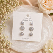 Solitaire, Halo & Bezel Crystal Studs (JC393)