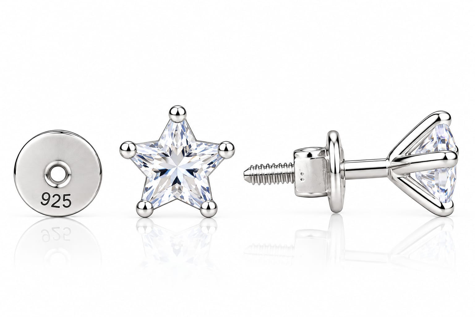 Celestia Star 925 Sterling Silver Stud Earrings