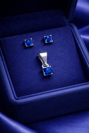 BlueAura Sapphire Glow Pendant Set (RRj 0097-392)