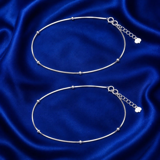 Luna Drift Silver Anklet Set ( am0565)