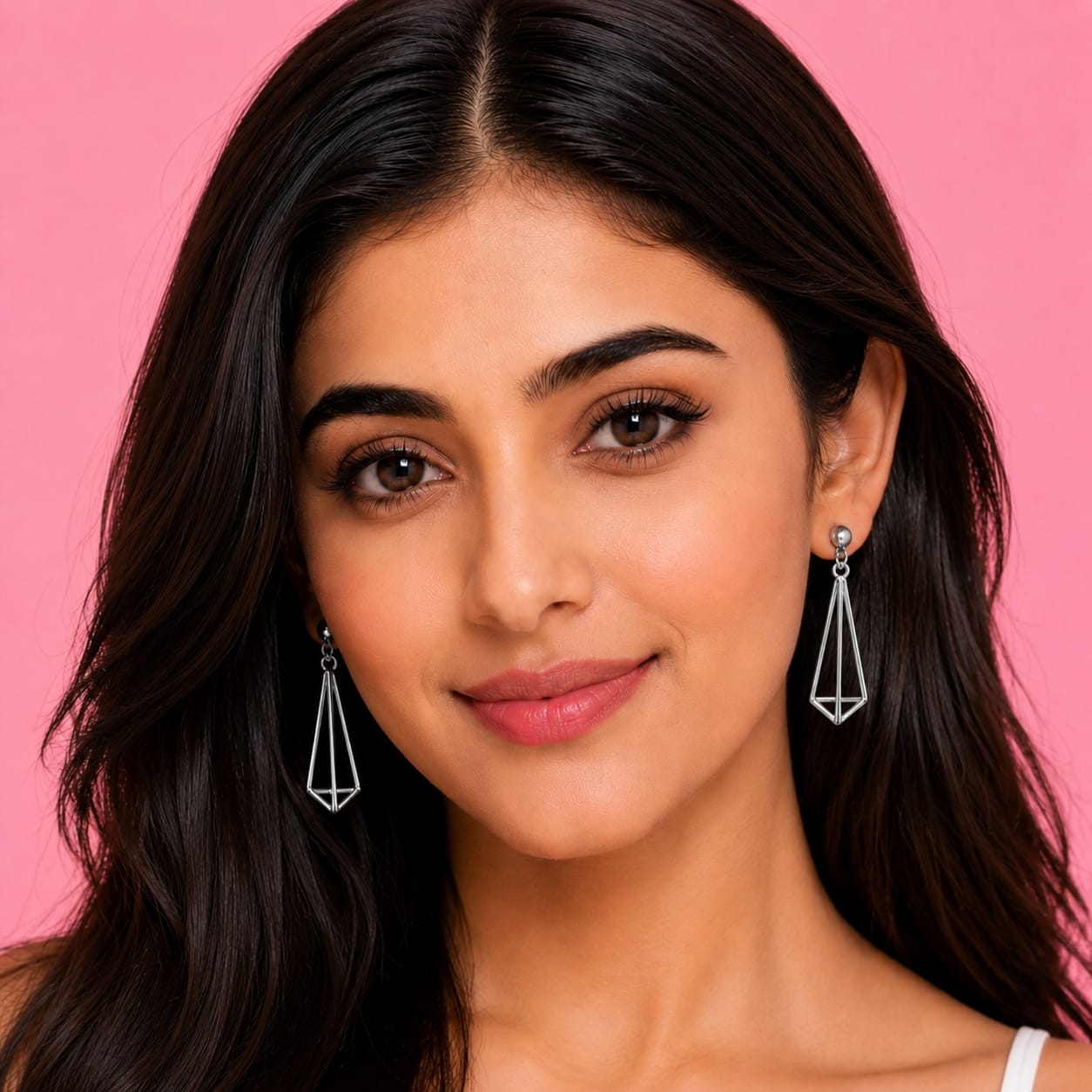 925 Silver Geometric Dangle Earrings ( ER 01510)